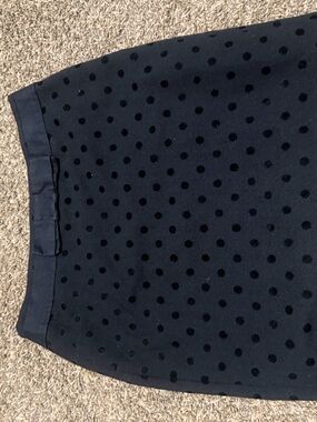 LOFT Black Polka Dot Mini Skirt